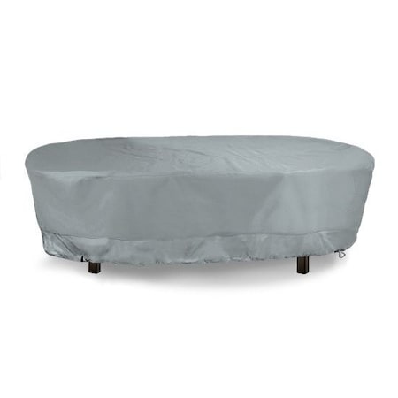 Eevelle Meridian Oval Table Cover, Silver, 96 in L x 42 in W x 25.5 in H MDTOVCXM-SLR